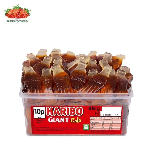 Haribo Giant Cola Bottles 10p Tub 816g