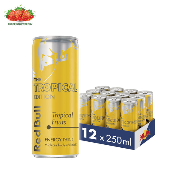 Red Bull Energy Drink Tropical 250ML Can Yellow Edition