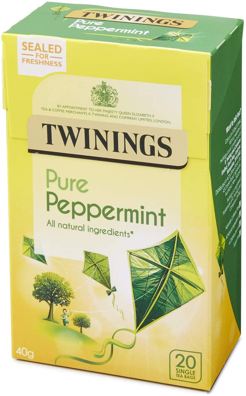 Twinings Pure Peppermint Tea Bags (Pack of 4 x 20 Bags)