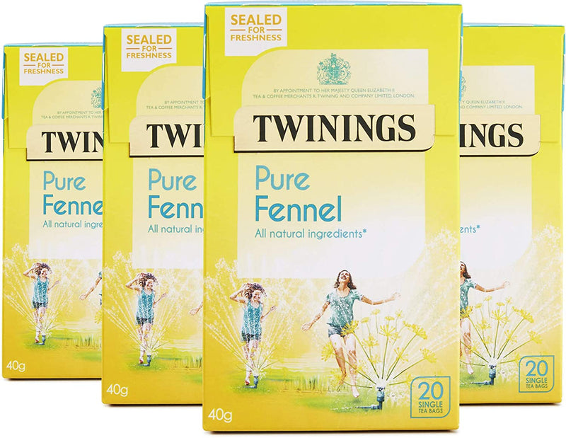 Twinings Pure Fennel Herbal Infusion Tea Bags (Pack of 4 x 20 Bags)