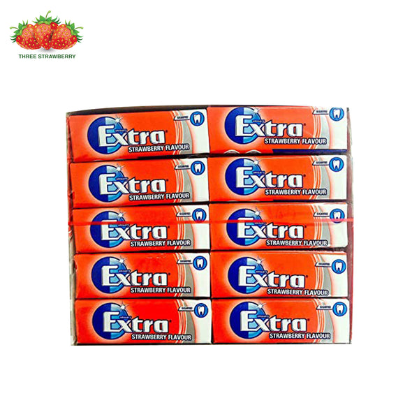 Wrigley's Extra strawberry Chewing Gum 10 Pieces