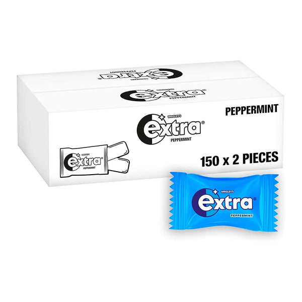 Extra Peppermint Chewing Gum 2-Piece x 150 Chewing Gum Pieces, Chewing Gum Bulk (300 in Total)